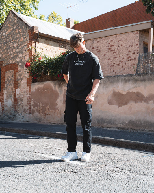 Vintage Range Oversized Tee with text logo (Unisex)