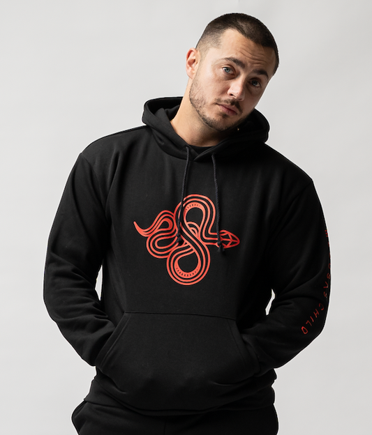 The Signature Hoodie (Unisex), Red on Black